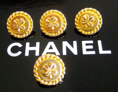 vintage chanel clover button|Vintage Chanel Buttons .